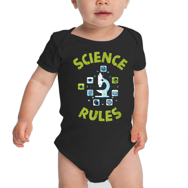 Science Rules With Microscope Tee Shirt Baby Bodysuit | Artistshot