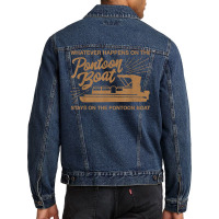 Whatever Happens On The Pontoon Boat T Shirt Men Denim Jacket | Artistshot