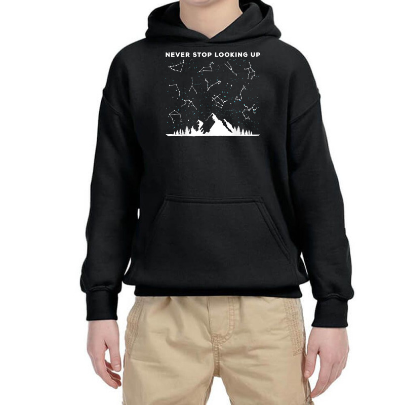 Never Stop Looking Up Stargazing Star Lover Constellation T Shirt Youth Hoodie by uekirstockpg | Artistshot