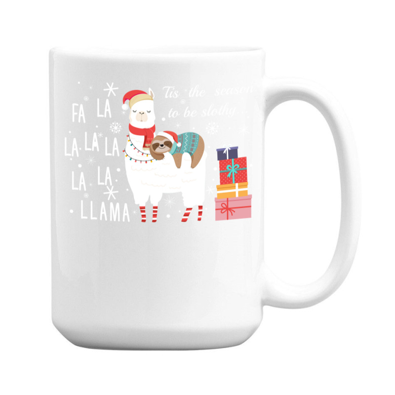 Sloth Fa La La Llama Christmas Long Sleeve T Shirt 15 Oz Coffee Mug | Artistshot