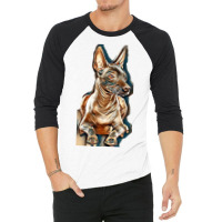 Xoloitzcuintle Dog Isolated  On Black Background In Studio 3/4 Sleeve Shirt | Artistshot