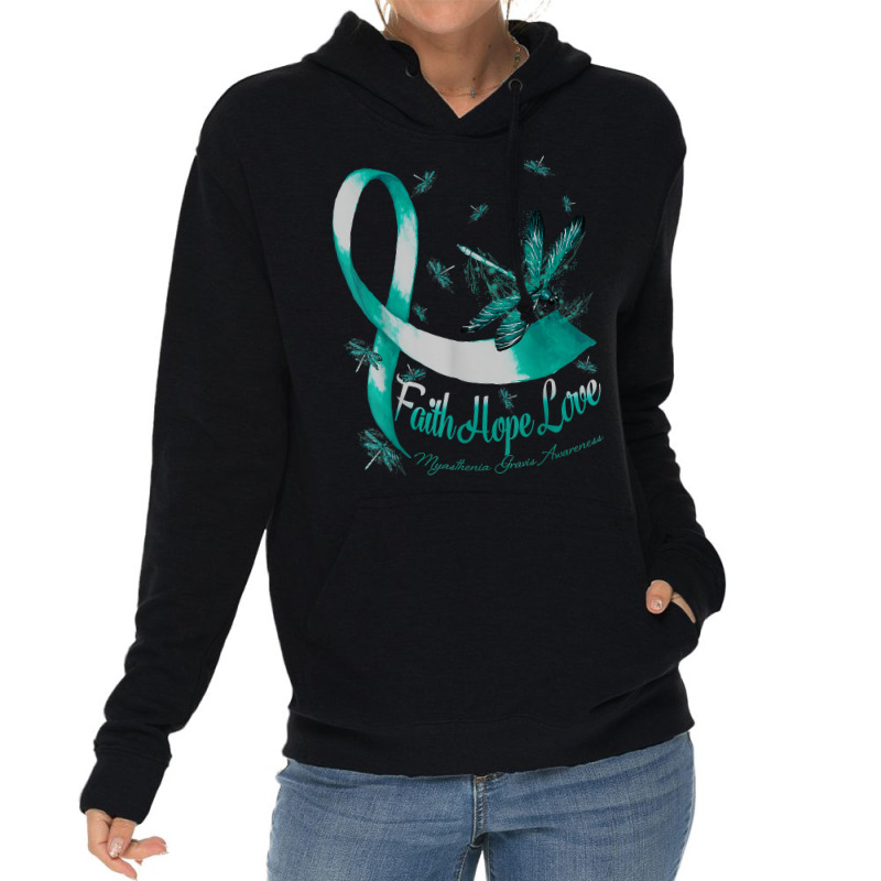 Faith Hope Love Myasthenia Gravis Awareness Dragonfly T Shirt Lightweight Hoodie | Artistshot