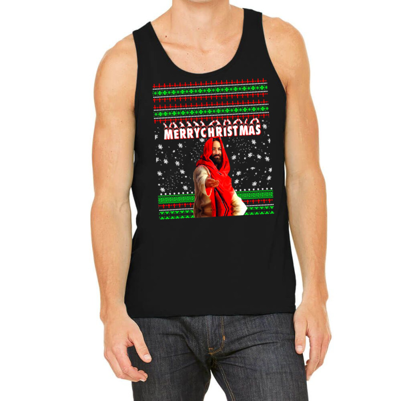 Christian Merry Christmas Funny Jesus Nativity 262 Bibble Jesus Tank Top by pester | Artistshot