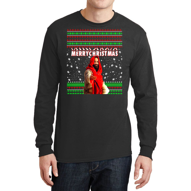 Christian Merry Christmas Funny Jesus Nativity 262 Bibble Jesus Long Sleeve Shirts by pester | Artistshot