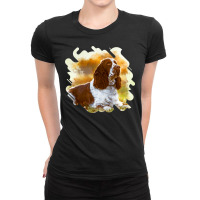 Dog English Cocker Spaniel Dog Digital Art Puppy Animal Paw Ladies Fitted T-shirt | Artistshot