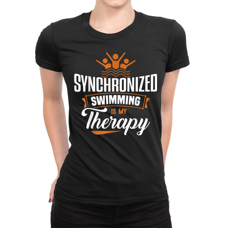 Synchro Synchronized Swimming Artistic Swimmer Apparel T Shirt Ladies Fitted T-Shirt by woestebjparmal | Artistshot