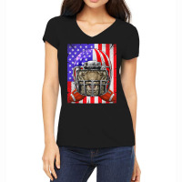 Football Sheep Football Usa Flag Merica Farm Animal Football 228 Women's V-neck T-shirt | Artistshot