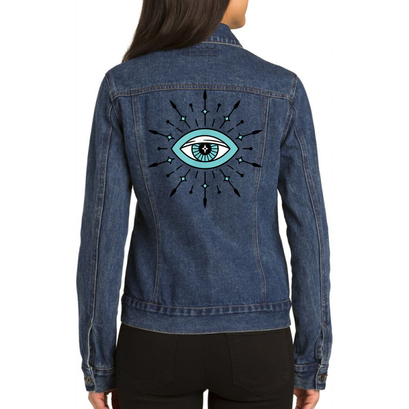 Evil Eye Protection Talisman Symbol T Shirt Ladies Denim Jacket by butacnlzaidelpz | Artistshot