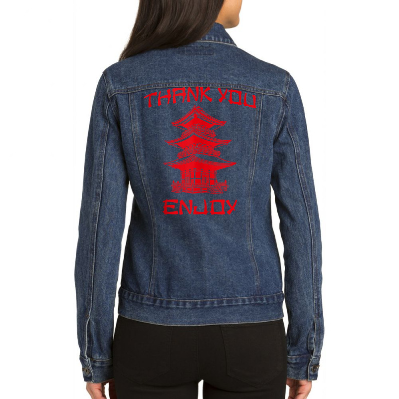 Chinese Take Out Thank You Enjoy Tee Costume Tank Top Ladies Denim Jacket by zagelmaglime | Artistshot