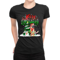 German Shepherd Gsd Christmas Lights Pajama Matching German Shepherd S Ladies Fitted T-shirt | Artistshot