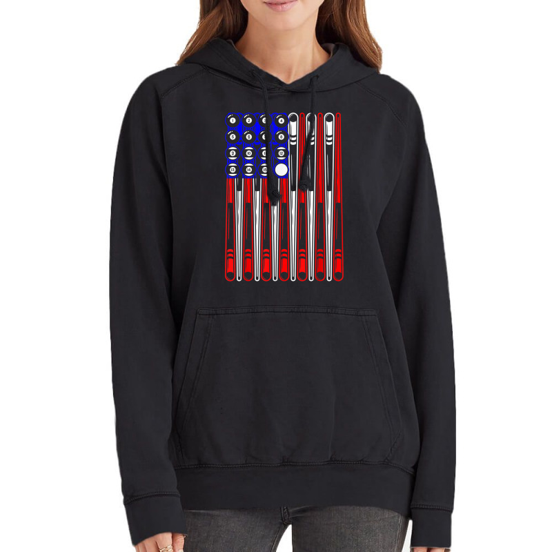 Us Flag Pool Table Billiard Player Patriotic Snooker T Shirt Vintage Hoodie | Artistshot