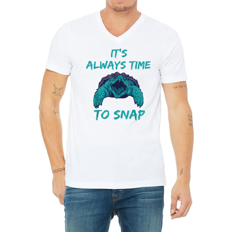 Aligator Snapping Turtle Time To Snap Snapping Turtle Lover T Shirt V-neck Tee | Artistshot