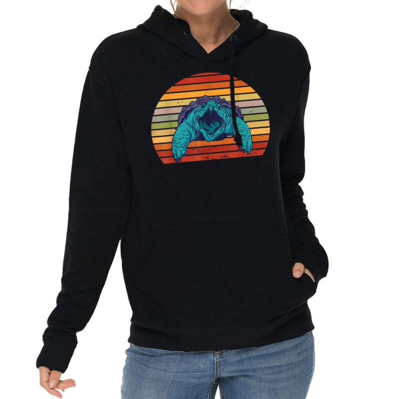 Aligator Snapping Turtle Vintage Retro Sea Animal Turtle T Shirt Lightweight Hoodie | Artistshot