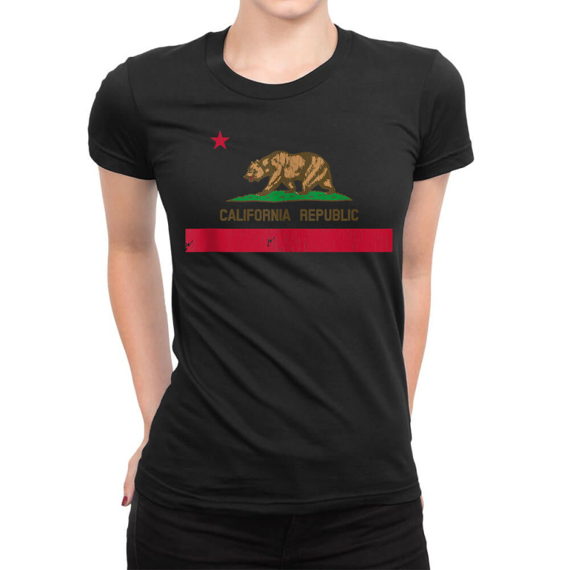 Vintage 1846 California Bear Republic State Flag Tank Top Ladies Fitted T-Shirt by milkeyderamse | Artistshot