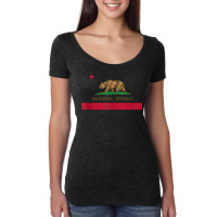 Vintage 1846 California Bear Republic State Flag Tank Top Women's Triblend Scoop T-shirt | Artistshot