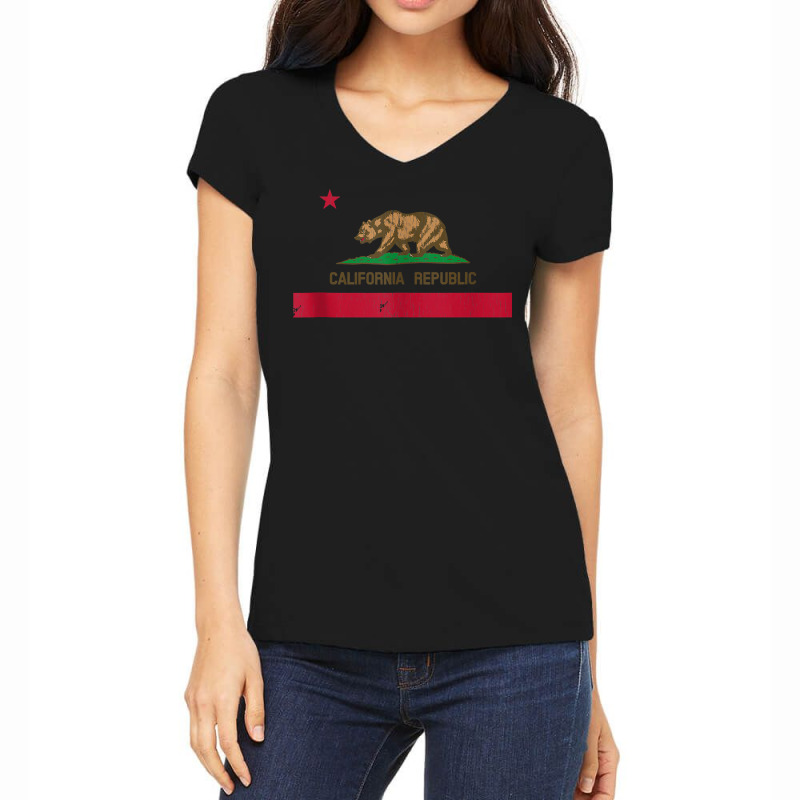 Vintage 1846 California Bear Republic State Flag Tank Top Women's V-Neck T-Shirt by milkeyderamse | Artistshot