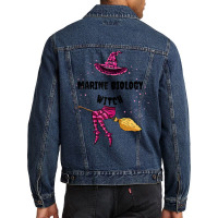 Marine Biology Witch Halloween Marine Biology T Shirt Men Denim Jacket | Artistshot