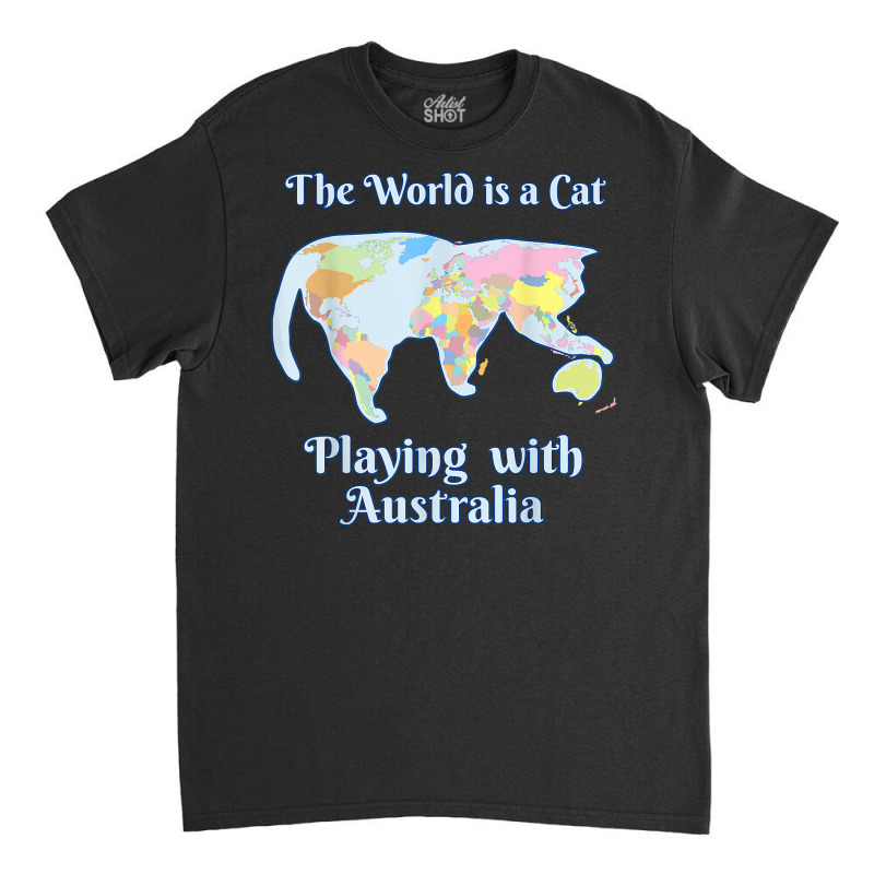 Funny World Is A Cat Playing Map T Shirt Classic T-shirt | Artistshot