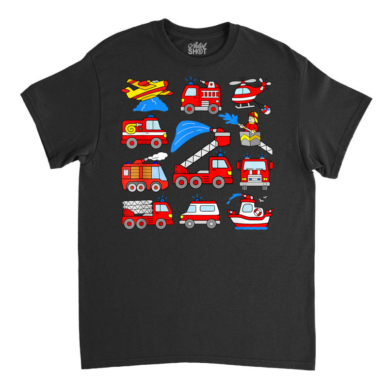 Firetrucks Toddler Rescue Vehicles Fireman Trucks Boat Plane T Shirt Classic T-shirt | Artistshot