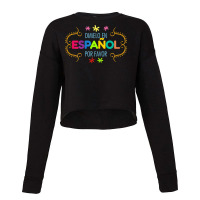 Womens En Espanol Por Favor Spanish Bilingual Teacher Maestra T Shirt Cropped Sweater | Artistshot