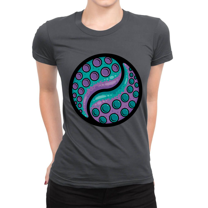 Tentacle Yin Yang Ladies Fitted T-Shirt by fizzgig | Artistshot