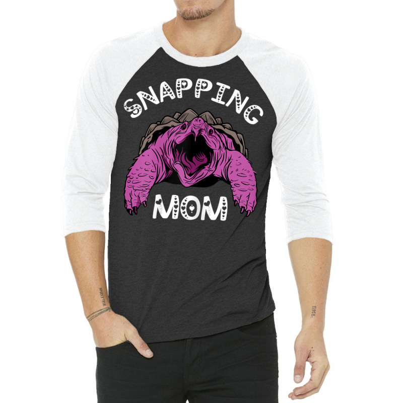 Womens Snapping Mom Reptile Sea Animal Aligator Snapping Turtle T Shir 3/4 Sleeve Shirt | Artistshot