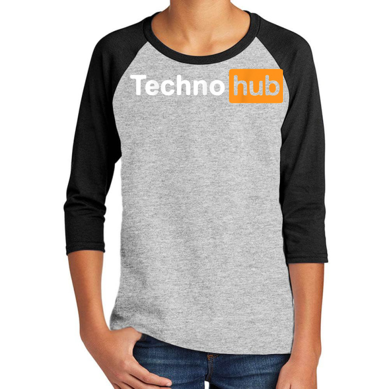 Techno Music Minimal Hard Clubbing Funny Festival Hub Dj T Shirt Youth 3/4 Sleeve by nevinsledowtinwq | Artistshot