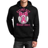 Womens Strike Out Breast Cancer Awareness Day Pink Ribbon Baseball Unisex Hoodie | Artistshot