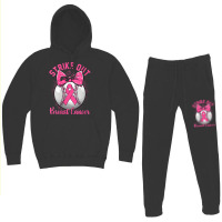 Womens Strike Out Breast Cancer Awareness Day Pink Ribbon Baseball Hoodie & Jogger Set | Artistshot