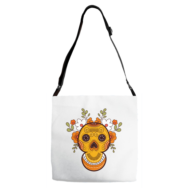 Orange Skull Adjustable Strap Totes | Artistshot