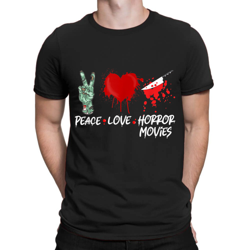 Peace Love Horror Movies Funny Halloween Costume Men Women Character A T-shirt | Artistshot