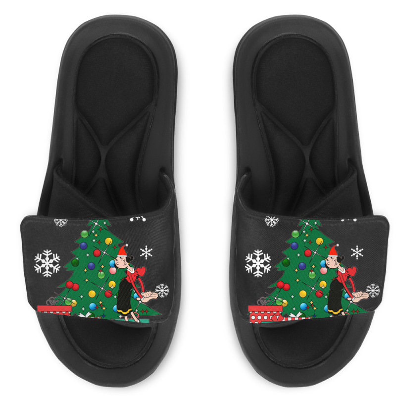 Olive Oyl Around The Christmas Tree Popeye Slide Sandal | Artistshot