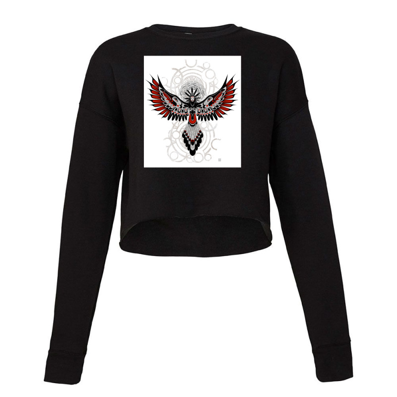 Divine Crow Woman Cropped Sweater by magicbooshrooms | Artistshot