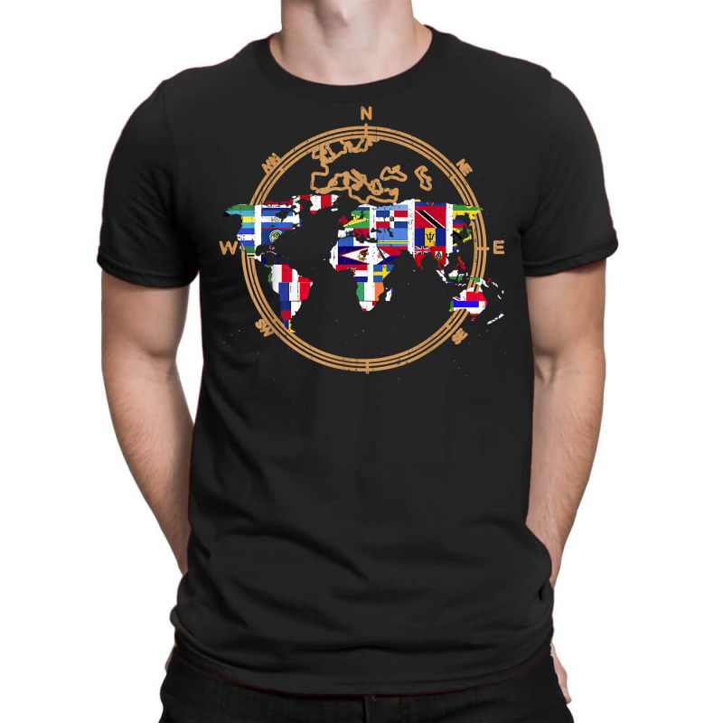 World Map Country Flags International World Map T Shirt T-shirt | Artistshot