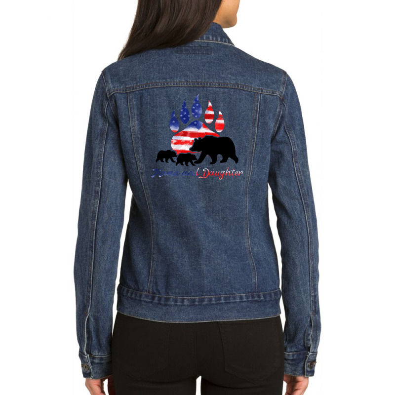 Mama And Daughter America For Light Ladies Denim Jacket by autlu2024 | Artistshot