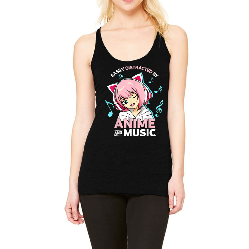 Easily Distracted By Anime And Music Women Anime Teen Girls Racerback Tank by MadisonDesign | Artistshot