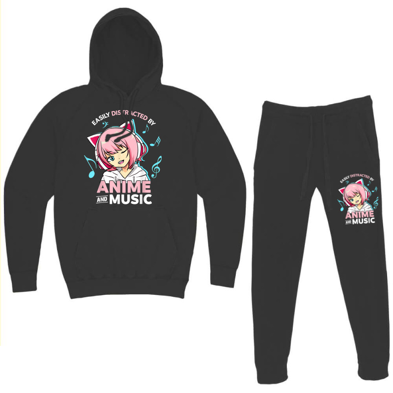 Easily Distracted By Anime And Music Women Anime Teen Girls Hoodie & Jogger set by MadisonDesign | Artistshot