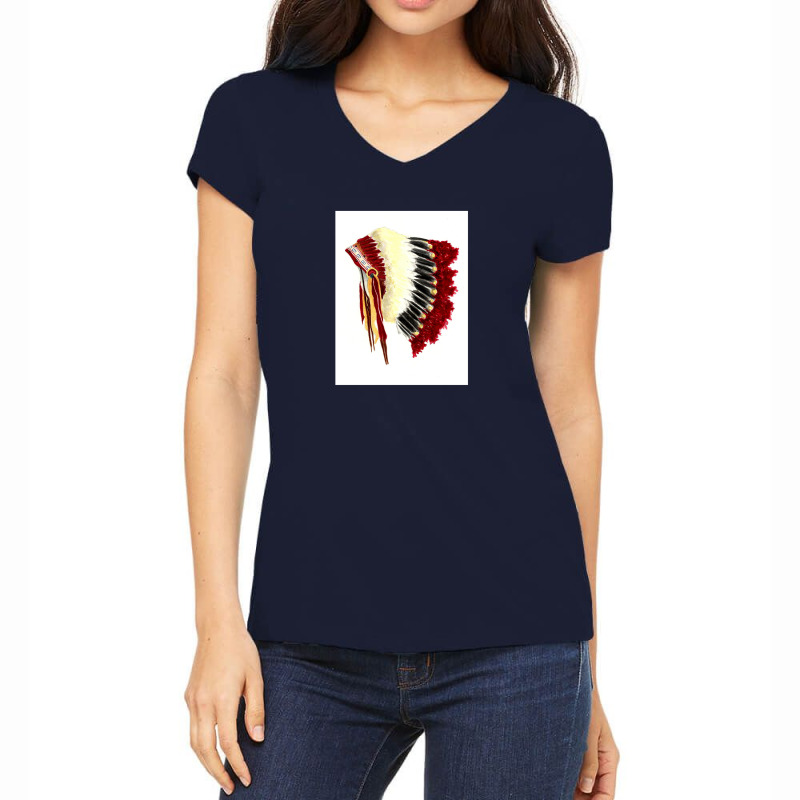 Native American Headdress Women's V-Neck T-Shirt by magicbooshrooms | Artistshot