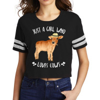 Fun Cute Just A Girl Who Loves Cows Scorecard Crop Tee | Artistshot