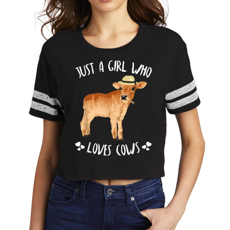 Fun Cute Just A Girl Who Loves Cows Scorecard Crop Tee by MadisonDesign | Artistshot