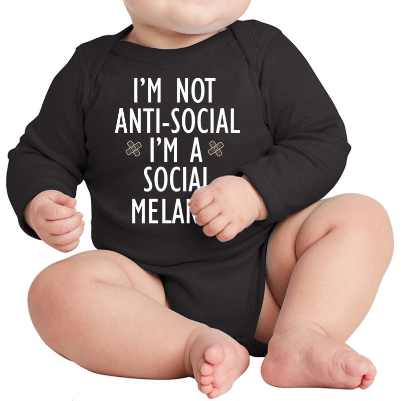 I'm Not Anti-social I;m A Social Melanin Long Sleeve Baby Bodysuit | Artistshot