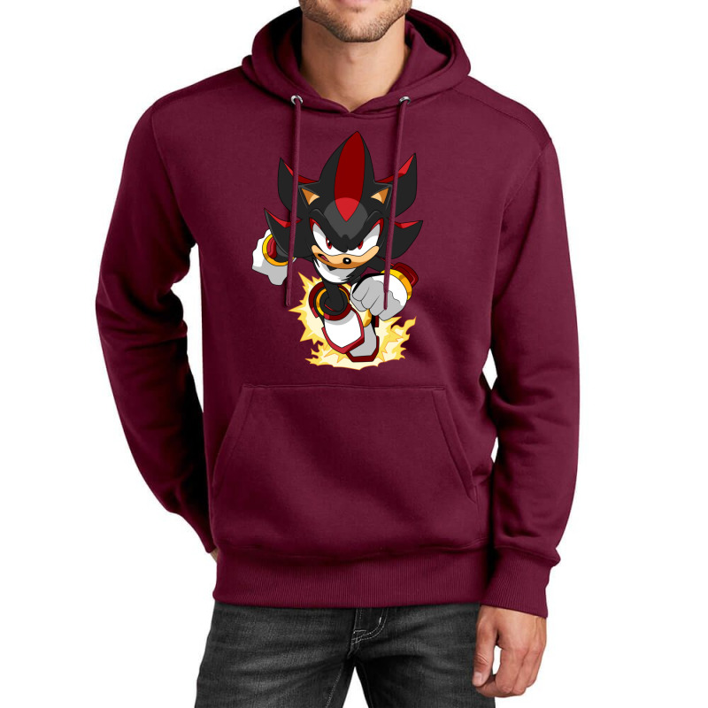 Black Super Hedgehog Running Forward Unisex Hoodie | Artistshot