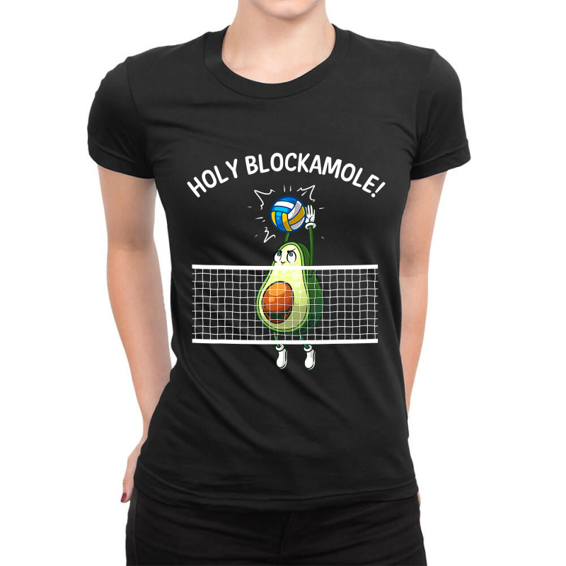 Funny Volleyball For Men Women Holy Guacamole Player Blocker T Shirt Ladies Fitted T-Shirt by sieuduong86 | Artistshot