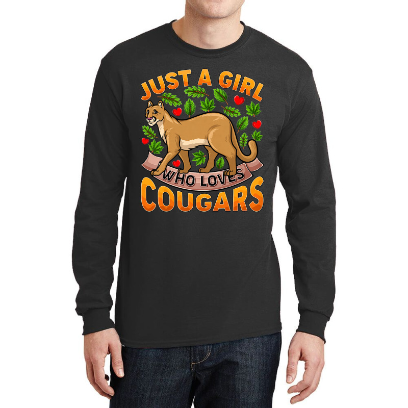 Funny Cougar Animal Lover Just A Girl Who Loves Cougars Premium Long Sleeve Shirts by MadisonDesign | Artistshot