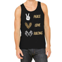 Women's Racing Design Kids Girls Peace Love Racing Race Flag Video Gam Tank Top | Artistshot