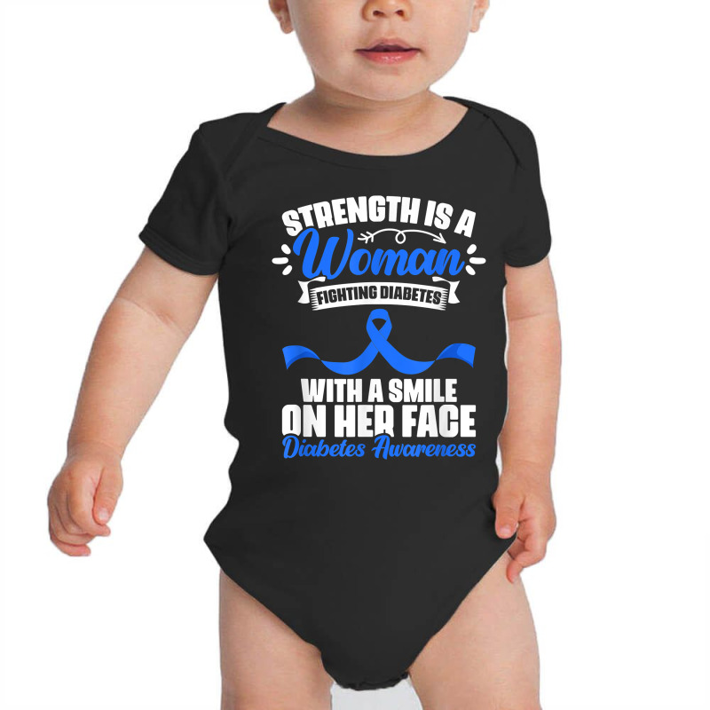 Woman Fighting Diabetes Warrior Diabetic Diabetes Awareness T Shirt Baby Bodysuit | Artistshot