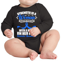 Woman Fighting Diabetes Warrior Diabetic Diabetes Awareness T Shirt Long Sleeve Baby Bodysuit | Artistshot