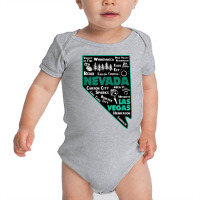 Nevada Las Vegas Map Winnemucca Reno Elko Ely Carson City T Shirt Baby Bodysuit | Artistshot