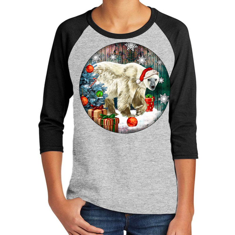 Christmas Polar Bear Youth 3/4 Sleeve by LillyAllenDesigns | Artistshot