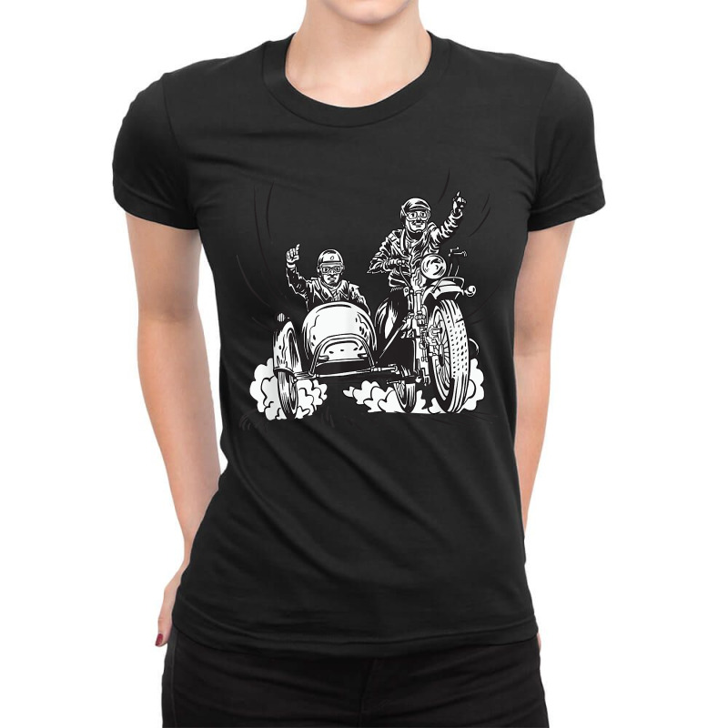 Motorcycle Sidecar Fans Motorcyclists T Shirt Ladies Fitted T-Shirt by plancefbtluceka | Artistshot